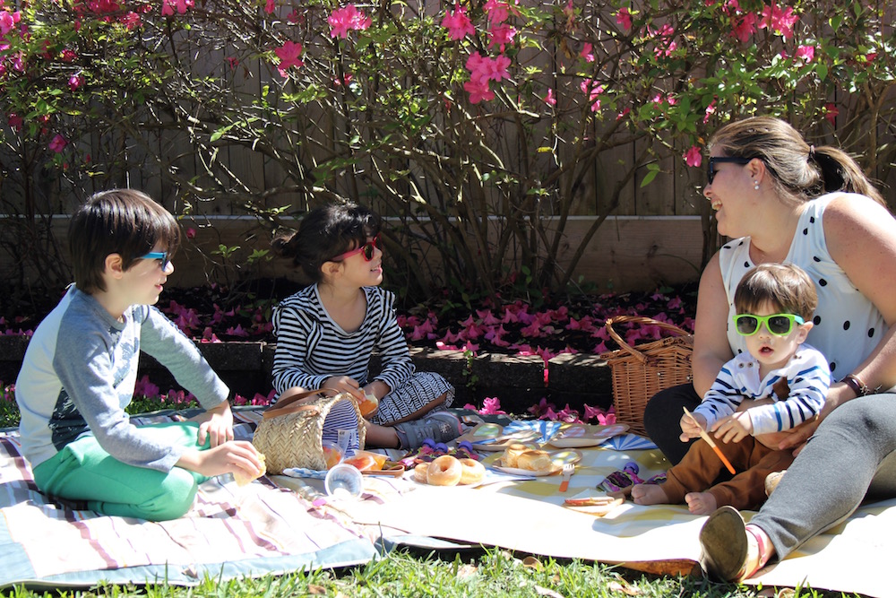 Picnic en nuestro jardín con frutas Dole